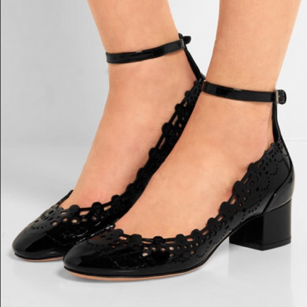 Alexander McQueen Skull Laser Cut Mary Jane Pump